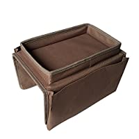 CaCaCook Organizador del Reposabrazos del Sofá con Bandeja Portavasos Sillón Mesa Gabinete de Almacenamiento Bolsas de…
